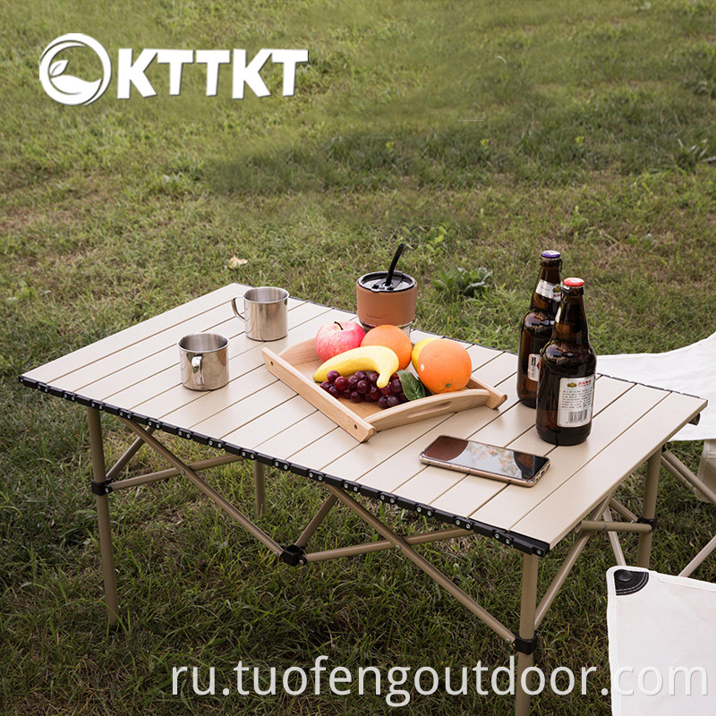 Outdoor Travelling Camping Picnic Folding Table Wood Grain Jpg